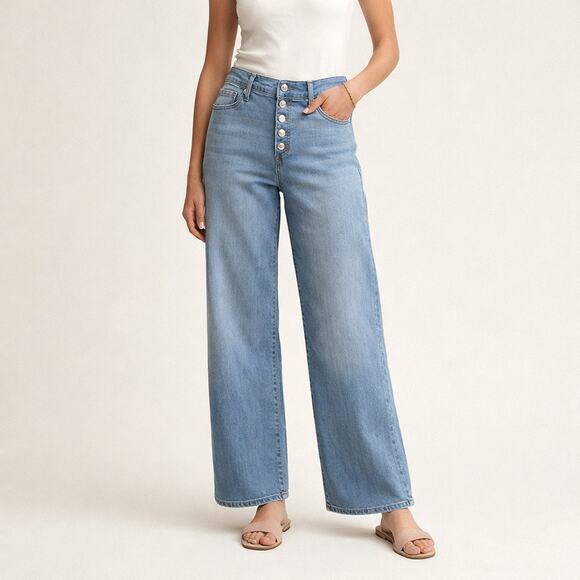 Banana Republic Denim - Banana Republic High-Rise Wide-Leg Jeans | Light Wash | Petite 28/6
